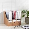 Suporte de mesa de papel kraft de fábrica caixa de armazenamento de livros estante de arquivos de escritório caixa de armazenamento de dados cesta de dados caixa de organização de arquivos
