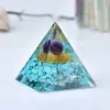 Fábrica de artesanías para decoración de escritorio de oficina en casa con grava de pirámide de cristal de resina epoxi de comercio exterior transfronterizo