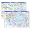 Mapa de Referência Rápida da História Mundial da China Versão de Mesa Dupla Face 43*28.5CM Material PVC