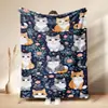 Manta de Flanela Fofa de Gato Pet Universal para Todas as Estações Manta para Cochilo no Escritório Manta Cobertora para Intervalo de Almoço no Dormitório