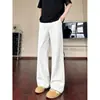 Pantalones de Traje de Color Sólido con Dobladillo Curvo para Hombre, Estilo Callejero de Otoño, Cómodos, Temperamento, Sin Planchar, Tacto de Alta Gama, Ligeramente Acampanados, Largos
