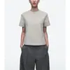 [Pedido Cs] Camiseta de Manga Corta con Cuello Redondo de Corte Estándar para Mujer, Camiseta Gris para Mujer, Estilo Sencillo para el Trabajo, Verano 2026