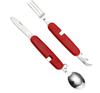 Precio de Fábrica Venta Directa Navaja Plegable, Tenedor y Cuchara Combinación Electrodomésticos de Acero Inoxidable Rojo Ensamblaje Cuchillo Multifuncional Desmontaje Vajilla
