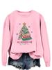 Todo reservado para cartas de Navidad diversión en stock suéter casual de cuello redondo estampado europeo y americano al por mayor