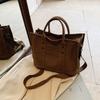 Bolsa de Lona Casual com Textura de Grande Capacidade Bolsa Tote Fashion Estilo Novo de Verão Mochila para Livros de Aula de Estudante Universitário