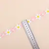 Flor de margarita de dos tonos de 3 cm bordado hecho a mano DIY accesorios para tocados accesorios decorativos para ropa