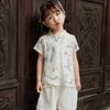 Traje de Primavera, Verano y Otoño para Niñas Estilo Chino Vestido Antiguo Super Hada para Niñita Ropa de Bebé Vestido Tang para Niños Vestido de Té