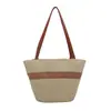 Bolsa de Palha Trançada Estilo Novo 2025 para Meninas, Bolsa de Ombro, Bolsa de Braço, Estilo Casual de Férias, Bolsa Simples de Grande Capacidade