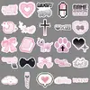 50 Adesivos Estilo Pixel Rosa com Minas Tsundere Escuras Contrastantes Criativos Decorativos Capa de Celular Guka Adesivos DIY