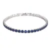 Bestseller internacional: colar de liga metálica com corrente de tênis de fileira única totalmente cravejado de diamantes, popular na Europa e na América, pulseira hip-hop, tendência de moda cravejada de diamantes