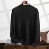 2024 Outono e Inverno Novos Homens Gola Meia Alta Montanha Cashmere Suéter Amigo da Pele Negócios Casual Manga Longa Base Suéter Suéter de Malha