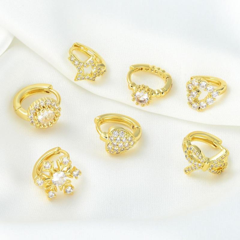 跨境新款欧美风女式铜微镶锆石耳扣创意个性耳饰跨境货源厂家批发