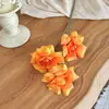 Flor Artificial Rosa Pétala Dobrável de 3 Cabeças Decoração de Cena de Hotel Salão de Casamento Paisagismo Arranjo de Flores de Rosa Flores Artificiais de Casamento