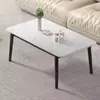 Mesa de centro cuadrada de losa de roca de lujo ligero de moda para uso doméstico, sala de estar de apartamento pequeño minimalista moderno