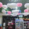 Adornos de Nube de Algodón de Colores, Decoraciones Colgantes de Nube Blanca Simulada para Guarderías, Centros Comerciales, Escuelas y Escaparates de Tiendas