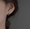 Pendientes Mini Retro Negros de Plata 925 Pendientes de Lujo Accesible Joyería de Oreja de Nicho Nueva para Mujeres