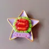 Nuevas pegatinas de resina para nevera de juego de comida, pegatinas magnéticas de maní gourmet y manitas de cerdo, pegatinas de decoración para el hogar, ventas directas de fábrica