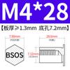 Yishenglong Pernos Remachables para Agujero Ciego de Acero Inoxidable Tuercas Remachables Placa de Presión Hexagonal Rosca Bsos-M3M4