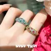 Joia Íris Grega Arco-Íris Pedra Colar Jantar de Casamento Fantasia Menta Mambo Gymnopus Brincos