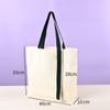 Bolsa de Lona com Fita Cultural e Criativa Personalizável, Sacola Tote de Algodão Ecológica para Compras, Bolsa de Lona DIY em Branco para Aulas de Treinamento Estudantil