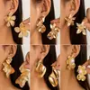 Pendientes Minimalistas de Hoja Europeos y Americanos para Mujer, Pendientes con Diseño de Hoja Vintage, Joyería Transfronteriza, Tachuelas de Flor