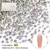 Paquete Completo de Pedrería para Uñas Huazi, Mini Pedrería Checa Austriaca, Pedrería Redonda de Cristal con Base Puntiaguda, Pedrería Apilada para Uñas