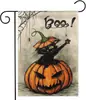 Celebração de Feriado Novo Tema Halloween Transfronteiriço Bandeira de Jardim de Linho Dupla Face Fantasma Abóbora Decoração com Estampa Divertida