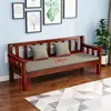 Sofá de Madera Maciza para Sala de Estar en Casa, Estilo Chino Nuevo Minimalista Moderno de Madera, Banco Combinado Fijo Multifuncional para Apartamento Pequeño Personalizable