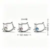 Stud de Labio de Aleación de Titanio F136 Stud de Oreja de Gato Kitty Orejera de Hueso de Oreja Incrustada de Circonita Dibujo Animado Lindo Cabeza de Joyería para Piercing de Titanio G23