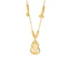 Colar Ruyi Ábaco Cabacinha em Prata de Lei S925 para Mulheres, Atrai Fortuna Moda Novo Estilo Chinês Corrente de Clavícula Exquisita Presente