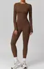 Traje de Yoga Ajustado Elástico Europeo y Americano Lijado Secado Rápido Ropa de Fitness Manga Larga Primavera y Otoño Pantalones de Running para Exteriores Conjunto de Dos Piezas