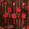 Decoraciones de Año Nuevo, Colgantes de Plantas Verdes de Interior para el Año Nuevo, Pequeños Regalos para Actividades de Centro Comercial, Decoraciones Colgantes Magnéticas con Carácter de Bendición del Año de la Serpiente