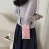 Bolsa de teléfono tejida color caqui de diseño nicho de verano para mujer, nuevo estilo 2026 bolso pequeño cuadrado de paja, bolso de hombro y cruzado