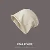 Gorro liso estilo japonês com aba enrolada para mulheres, chapéu fino solto estilo coreano para o verão, touca de crochê para homens, moderno