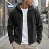 2026 Nueva chaqueta de moda urbana de estilo americano para otoño e invierno, para hombre, de doble cara, polar, corte holgado, con capucha y cremallera