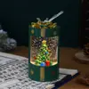 Bolsa de Regalo Redonda de Navidad Inyección de Agua Interior Personaje Luces de Viento Pequeñas Caja de Regalo Luminosa Arreglo de Escena Navideña Caja de Música Navideña