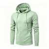 Comercio Exterior Amazon Cárdigan Suéter de Color Sólido Sudadera con Forro Polar Top Deportivo Otoño e Invierno Hombres y Mujeres Camisa con Cremallera