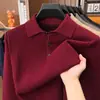 Nueva Colección Otoño/Invierno [En Stock] Suéter Grueso para Hombre con Media Cremallera Cuello Alto Estilo Papá Tejidos