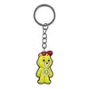 Colgante de llave de oso arcoíris al por mayor del fabricante hecho de material de goma suave de PVC, llavero grabado DIY accesorio pequeño de alta gama