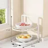 Estante de preparación de alimentos de encimera multicapa, herramienta de almacenamiento de bandeja de ingredientes multifuncional, estante de alimentos para el hogar, organizador de bandeja de preparación de alimentos para cocina