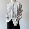 Nueva Camisa Bordada Jacquard Estilo Chino para Hombre de Manga Larga Primavera y Otoño Diseño Chinoiserie Cuello Alto Chaqueta Oversize