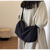 Bolsa cruzada de lona ins estudiante nylon gran capacidad un solo hombro versátil bolsa de cubo estilo japonés estilo perezoso bolsa de tela femenina