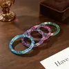 Pulsera de resina con lentejuelas estilo Ins para mujer, diseño único con una vibra suave, pulsera de luz de luna blanca, joyería colorida