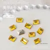Rhinestones Rectangulares para Uñas Rhinestones de Ángulo Recto Cuadrados de Cuatro Esquinas Rhinestones de Azúcar Fondo Puntiagudo Rhinestones para Construcción de Uñas Decoraciones para Uñas Color Moonlight Paquete de 10
