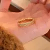 Anillo Vintage Dorado Cepillado Hoja de Espiga de Trigo Diseño Nicho para Mujer Anillo Cool de Alta Gama Único para Dedo