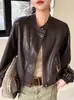 Jaqueta de couro curta feminina 2026 outono e inverno nova estilo coreano moda solta estilosa versátil jaqueta biker top