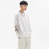 Suéter Bordado com Garça Simples Marca da Moda Masculino Estilo Chinês Casual Solto Gola Redonda Manga Longa Jaqueta Pulôver Grosso