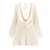 Atacado Fabricante de Roupas Femininas Transfronteiriço 2025 Aliexpress Mais Vendido Moda Casual Vestido com Gola Drapeada Textura de Cetim de Seda