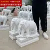 Escultura em Pedra Mármore Branco Porta Dupla Guardião do Batente Tambor-Segurando Pedra Sala de Estar Pátio Ornamento Feng Shui Escultura em Pedra