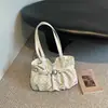 Bolsa de Bolinhas para Mulheres 2026 Nova Tendência Moda Outono Bolsa Tote Plissada para Aula e Deslocamento Grande Capacidade Bolsa de Ombro